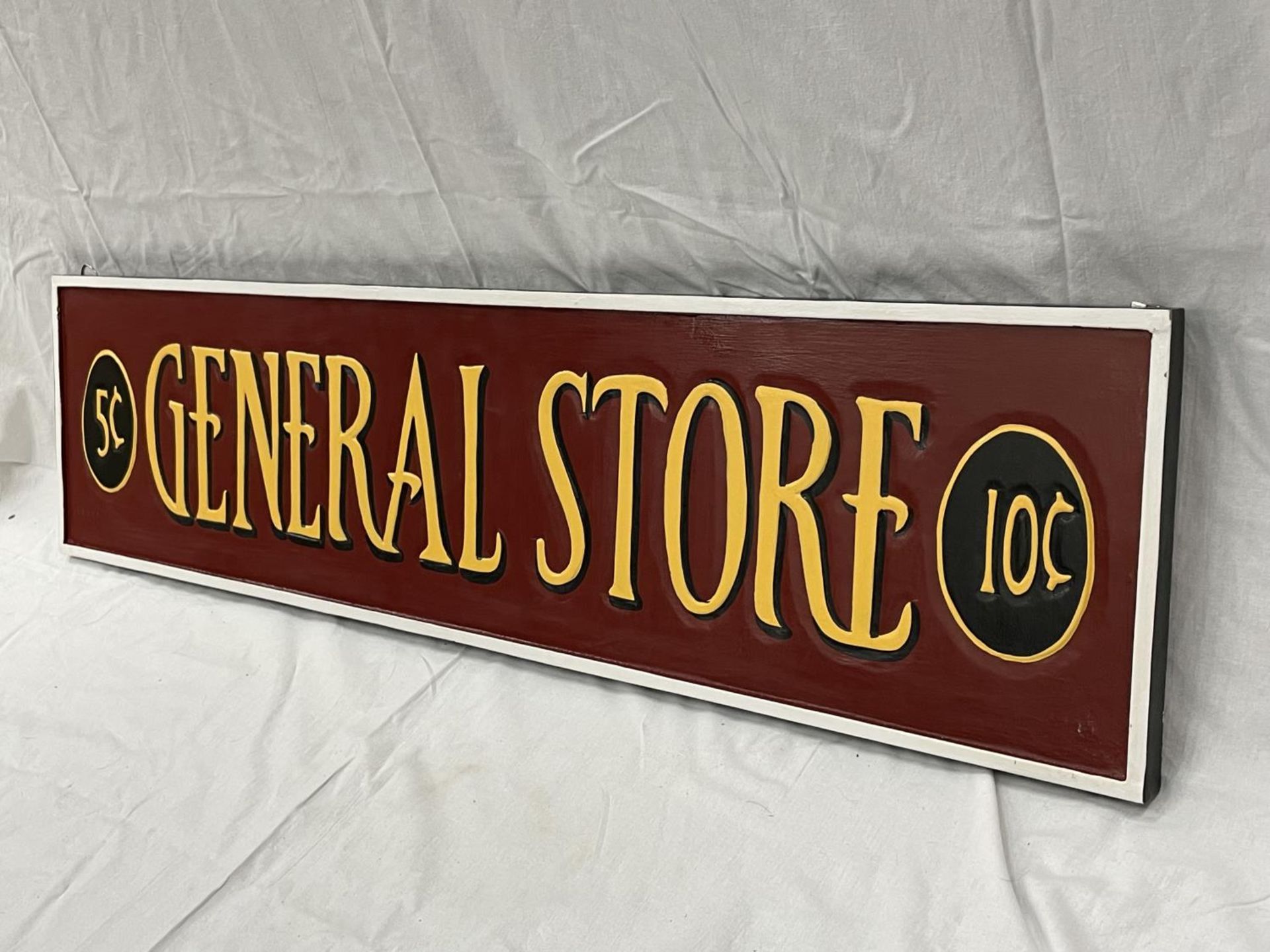 A WOODEN PAINTED GENERAL STORE SIGN 100CM X 25CM - Image 2 of 3