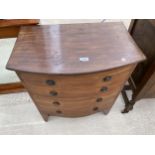 A 19TH CENTURY MAHOGANY CHEST COMMODE, 24" WIDE