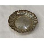 A HALLMARKED BIRMINGHAM SILVER PIN DISH 11CM DIAMETER GROSS WEIGHT 76 GRAMS