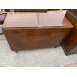 A 19TH CENTURY MAHOGANY DROP-LEAF DINING TABLE, 65X45" OPENED