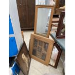 AN ASSORTMENT OF FRAMED PRINTS AND MIRRORS