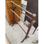 A VICTORIAN MAHOGANY FIVE BAR TOWEL RAIL