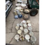 A LARGE ASSORTMENT OF CERAMIC ITEMS TO INCLUDE PLATES, TUREENS AND MUGS ETC