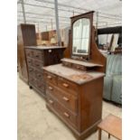 A VICTORIAN SATINWOOD DRESSING CHEST, 39" WIDE