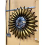 A CONVEX MIRROR IN THE STYLE OF A SUNFLOWER DIAMETER APPROX 80CM