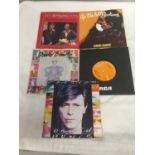 FIVE DAVID BOWIE 45RPM SINGLE VINYL RECORDS TO INCLUDE, ASHES TO ASHES, FASHION, ETC