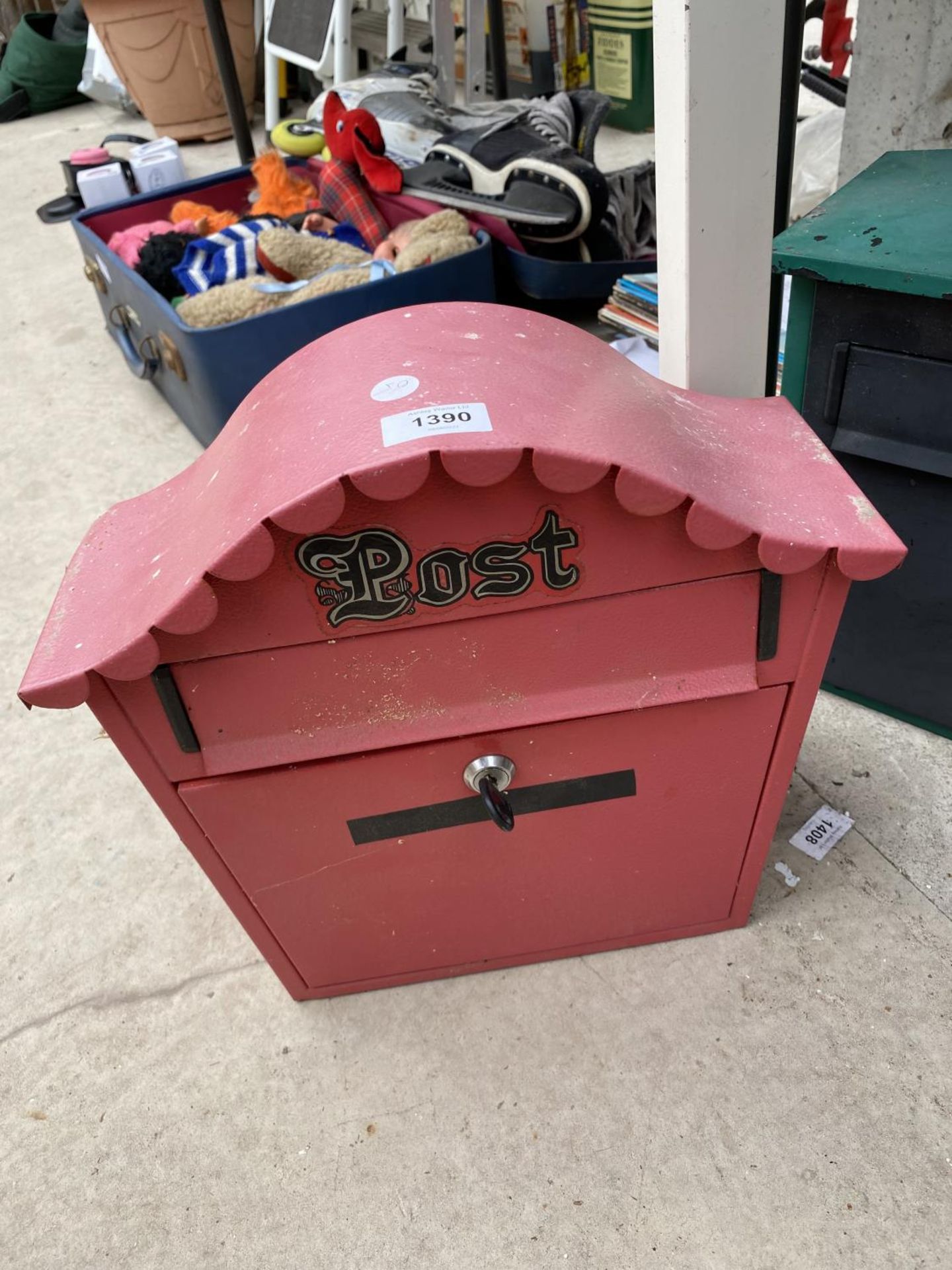 TWO METAL WALL MOUNTED POST BOXES - Image 2 of 3