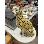 A LARGE CERAMIC LEOPARD