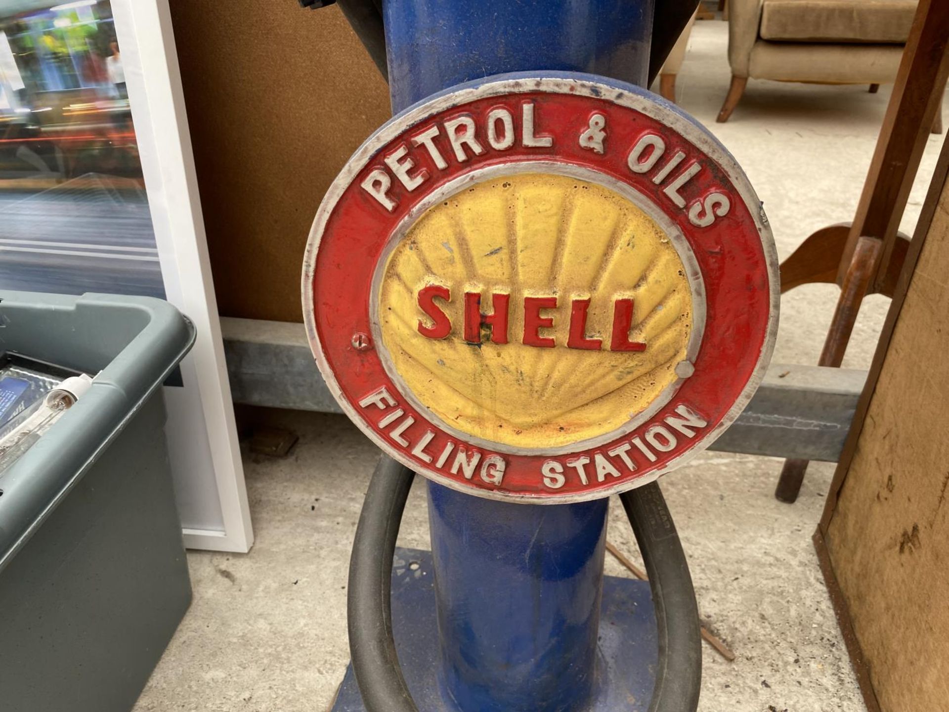 A SHELL PETROL PUMP WITH BRASS NOZZLE - Image 5 of 5