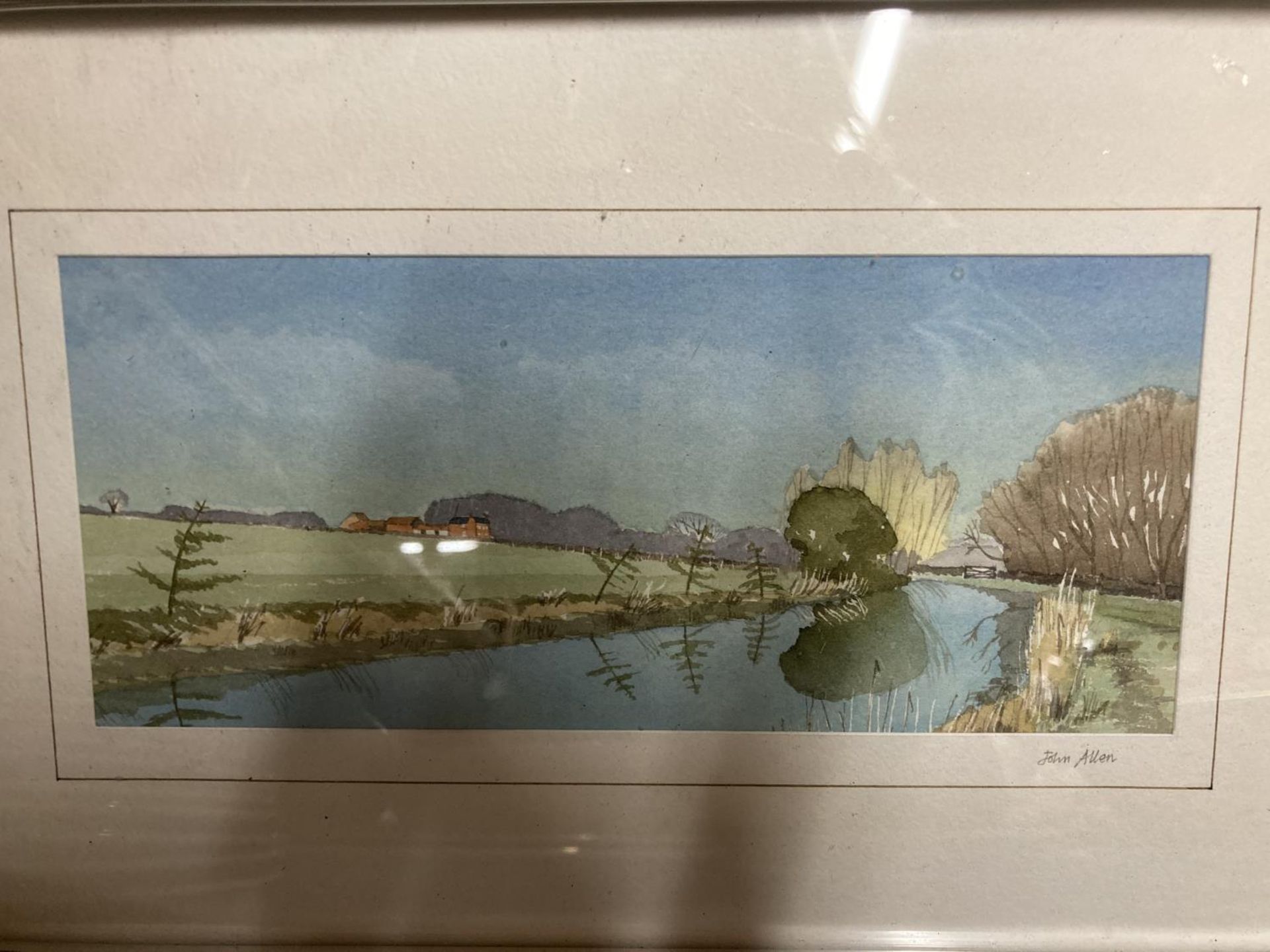 TWO FRAMED WATERCOLOURS OF PASTORAL SCENES SIGNED P SPOONER AND JOHN ALLEN PLUS TWO FRAMED PRINTS - Image 2 of 5