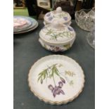 THREE PIECES OF SPODE 'STAFFORD FLOWERS' TO INCLUDE TWO TUREENS AND A FLAN DISH