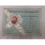 A NATIONAL WOMEN'S TOTAL ABSTINENCE UNION MEMBERSHIP CARD