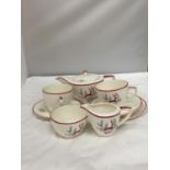 A QUANTITY OF CROWN DEVON FIELDINGS TEA WARE IN A NORDIC PATTERN TO INCLUDE CUPS AND SAUCERS, TEAPOT