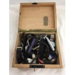 A BOX CONTAINING A QUANTITY OF WRISTWATCHES TO INCLUDE SLAZENGER, WINNIE THE POOH, ORIS, ETC