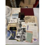 A COLLECTION OF VINTAGE PHOTOGRAPHS, NEWSPAPERS, PAMPHLETS, ETC