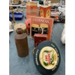 A COLLECTION OF BREWERY RELATED ITEMS TO INCLUDE DOUBLE DIAMOND, BREWMASTER, CANADA DRY AND