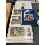 A SET OF SIX LILLIPUT LANE DINNER MATS, A COTTAGES OF LILLIPUT LANE BOOK AND A LILLIPUT LANE COTTAGE