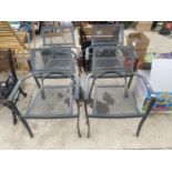 FOUR STEEL BISTRO CHAIRS