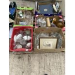 AN ASSORTMENT OF HOUSEHOLD CLEARANCE ITEMS TO INCLUDE GLASSWARE AND CERAMICS ETC