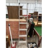 AN ALUMINIUM THREE WAY FOLDING LADDER