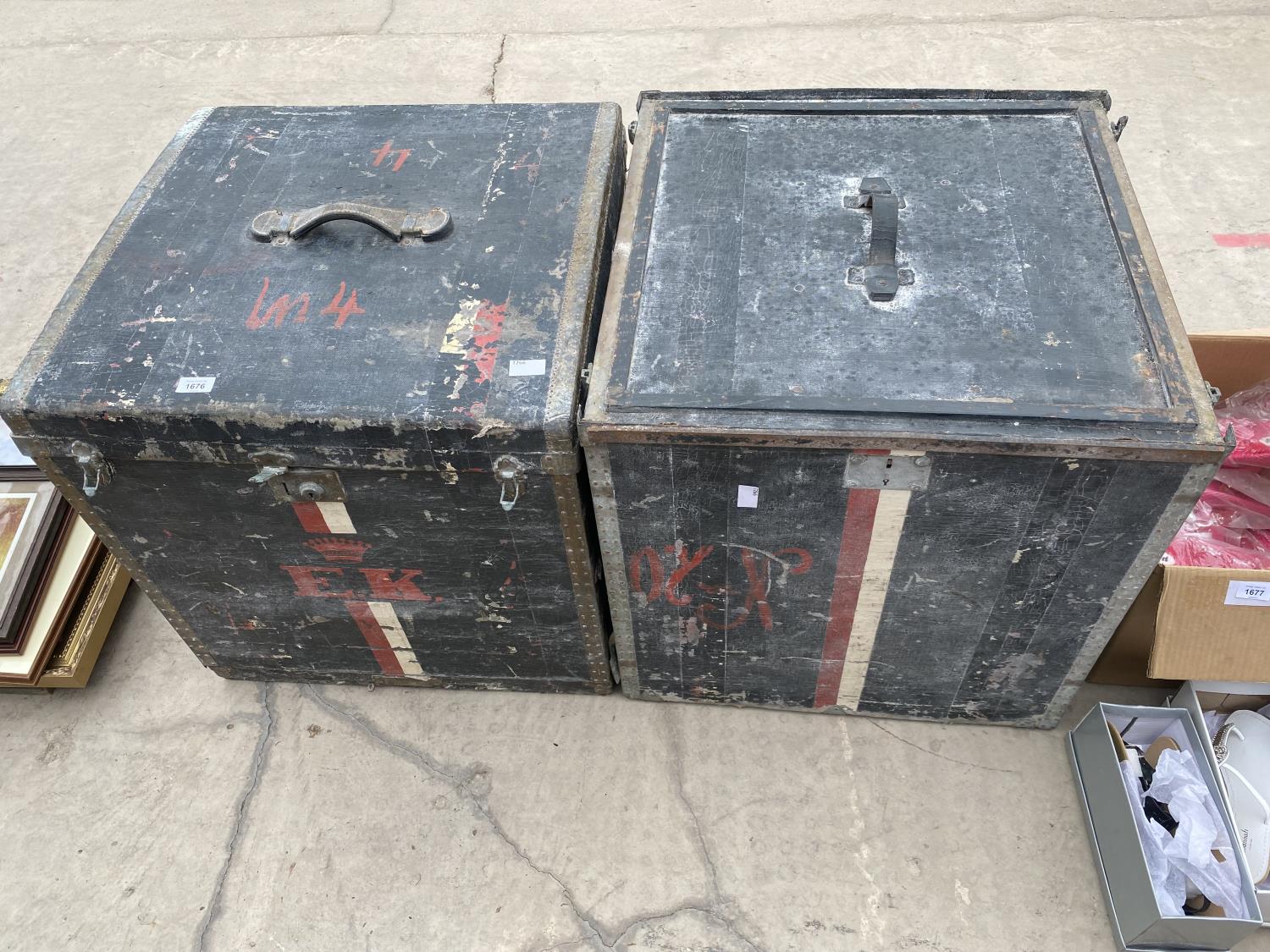 TWO LARGE VINTAGE STORAGE CASES