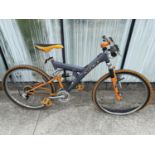 A GENTS BARRACUDA MOUNTAIN BIKE WITH FRONT AND REAR SUSPENSION AND 24 SPEED GEAR SYSTEM (NO CHAIN,