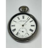 AN ACME LEVR H SAMUEL MANCHESTER MARKED 925 SILVER POCKET WATCH (A/F AND NO GLASS)