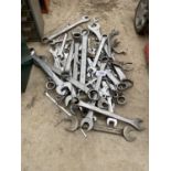 A LARGE ASSORTMENT OF VARIOUS SIZED SPANNERS
