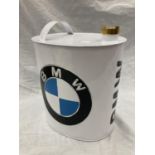 A WHITE BMW PETROL CAN HEIGHT 30CM