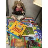 A QUANTITY OF CHILDREN'S BOOKS TO INCLUDE FARM BABIES, MATCH OF THE DAY, BOB THE BUILDER, DISNEY