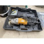 A KLARGE JCB ELECTRIC ANGLE GRINDER WITH CARRY CASE