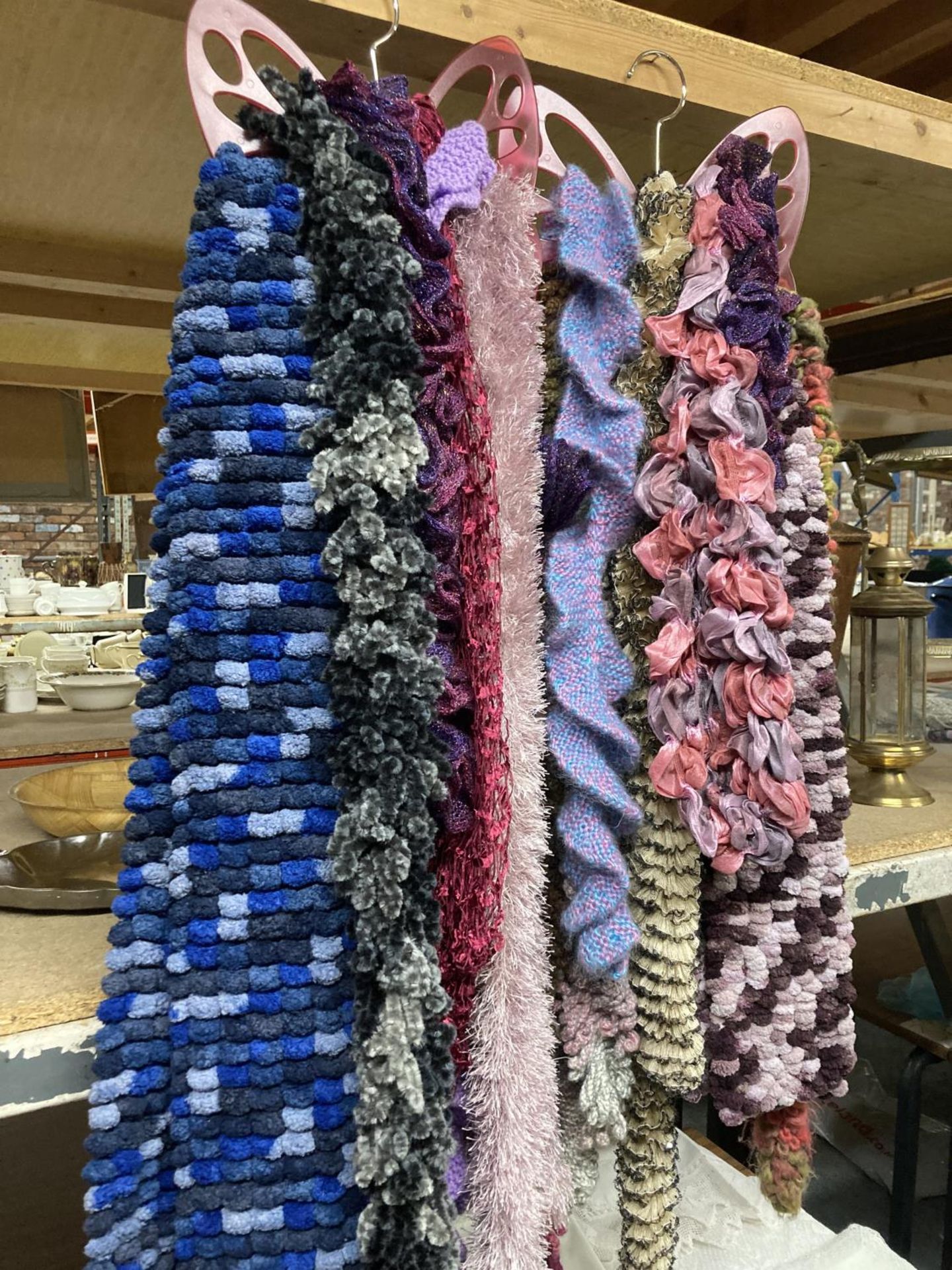 A LARGE QUANTITY OF SCARVES ON BUTTERFLY HANGERS - Image 2 of 2