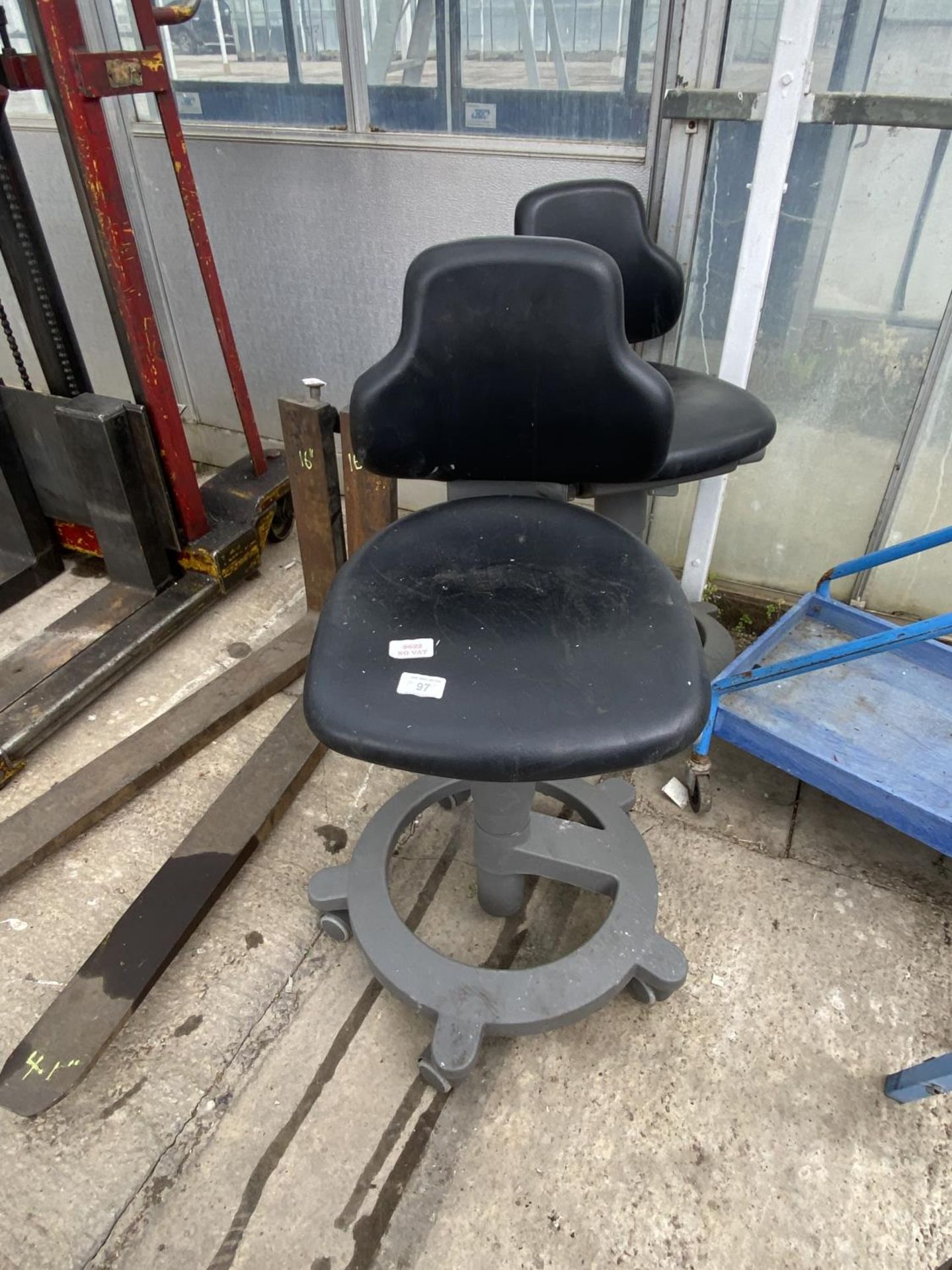 2 OFFICE CHAIR STOOLS NO VAT - Image 2 of 2