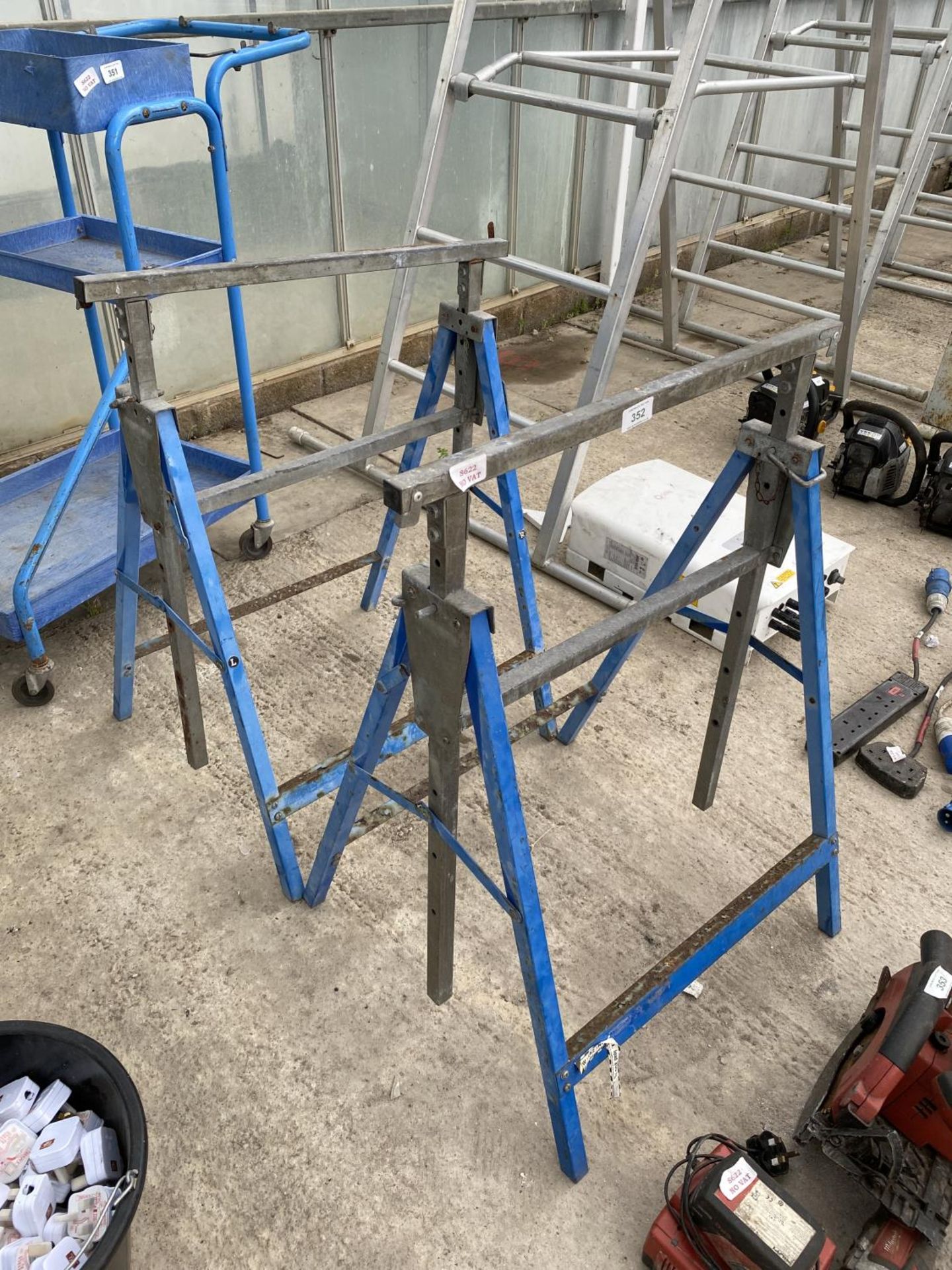2 SAW HORSE BENCHES NO VAT