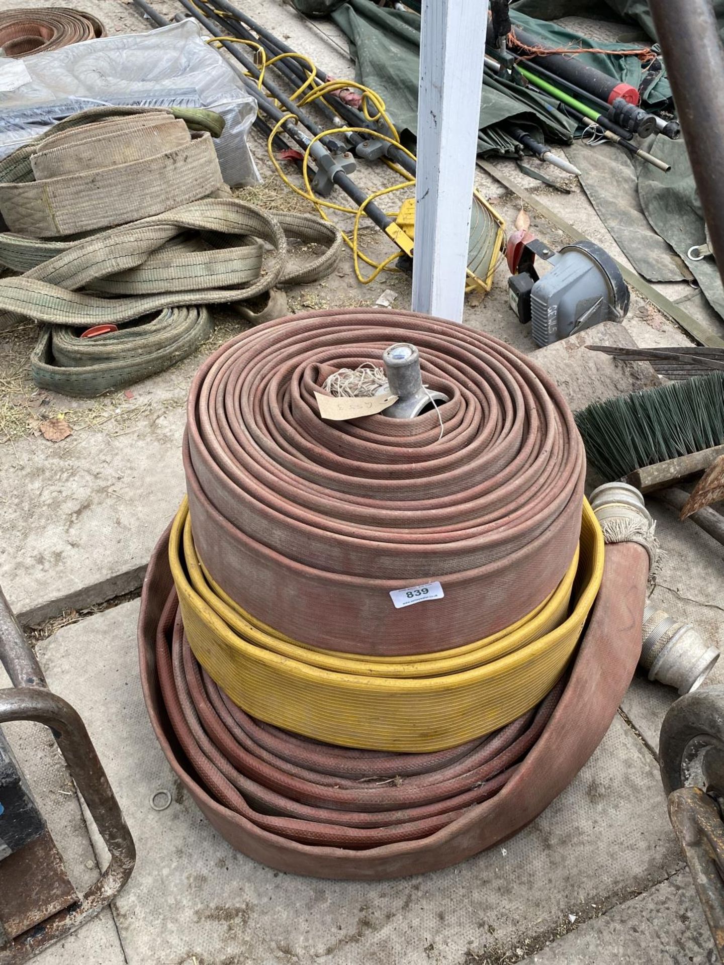 X3 ROLLS FIRE/SLURRY HOSES - NO VAT