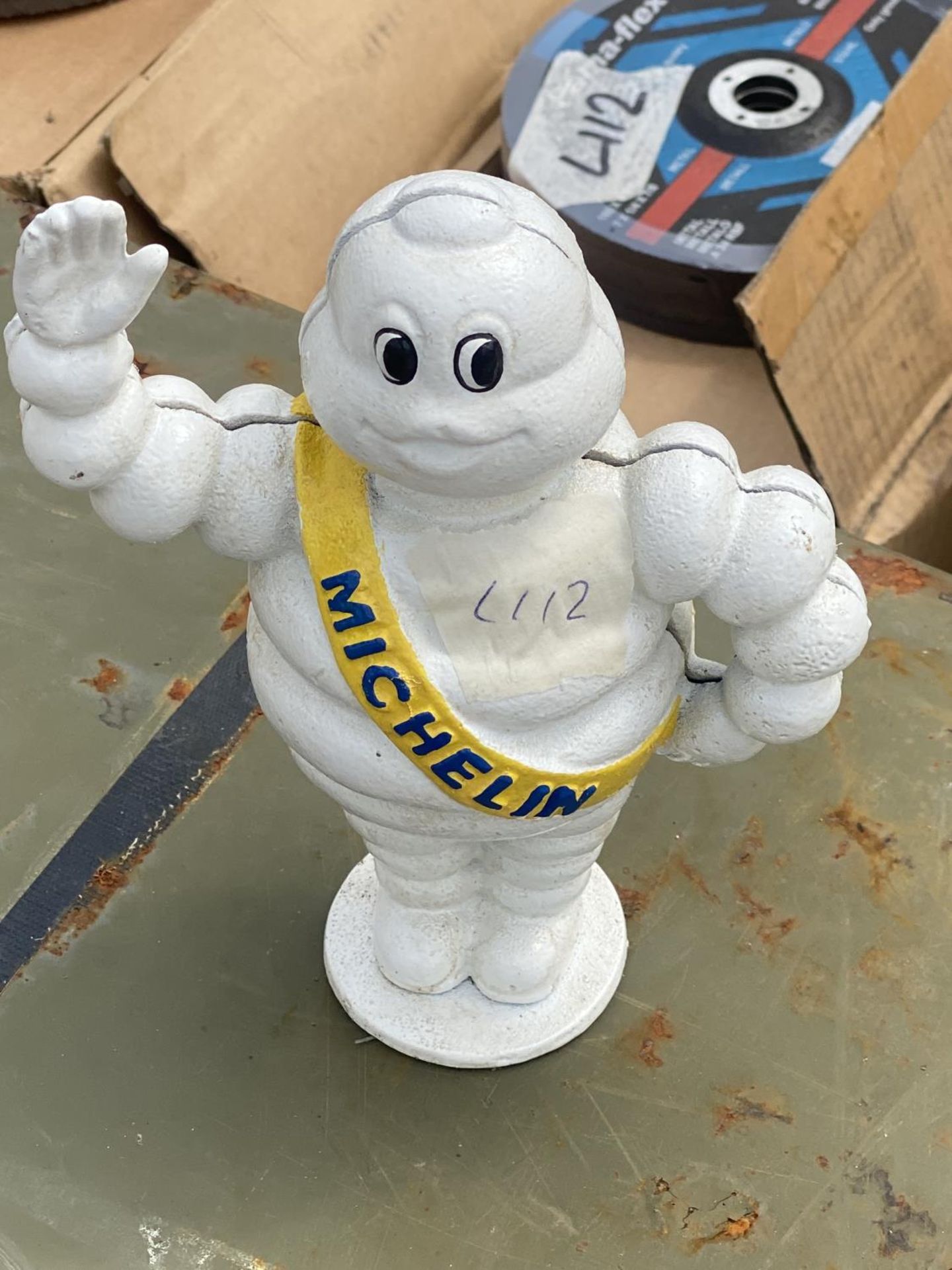 CAST IRON MICHELIN MAN STATUE/MONEYBOX + VAT