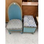 A LLOYD LOOM STYLE BEDROOM CHAIR AND MATCHING SMALL OTTOMAN/STOOL