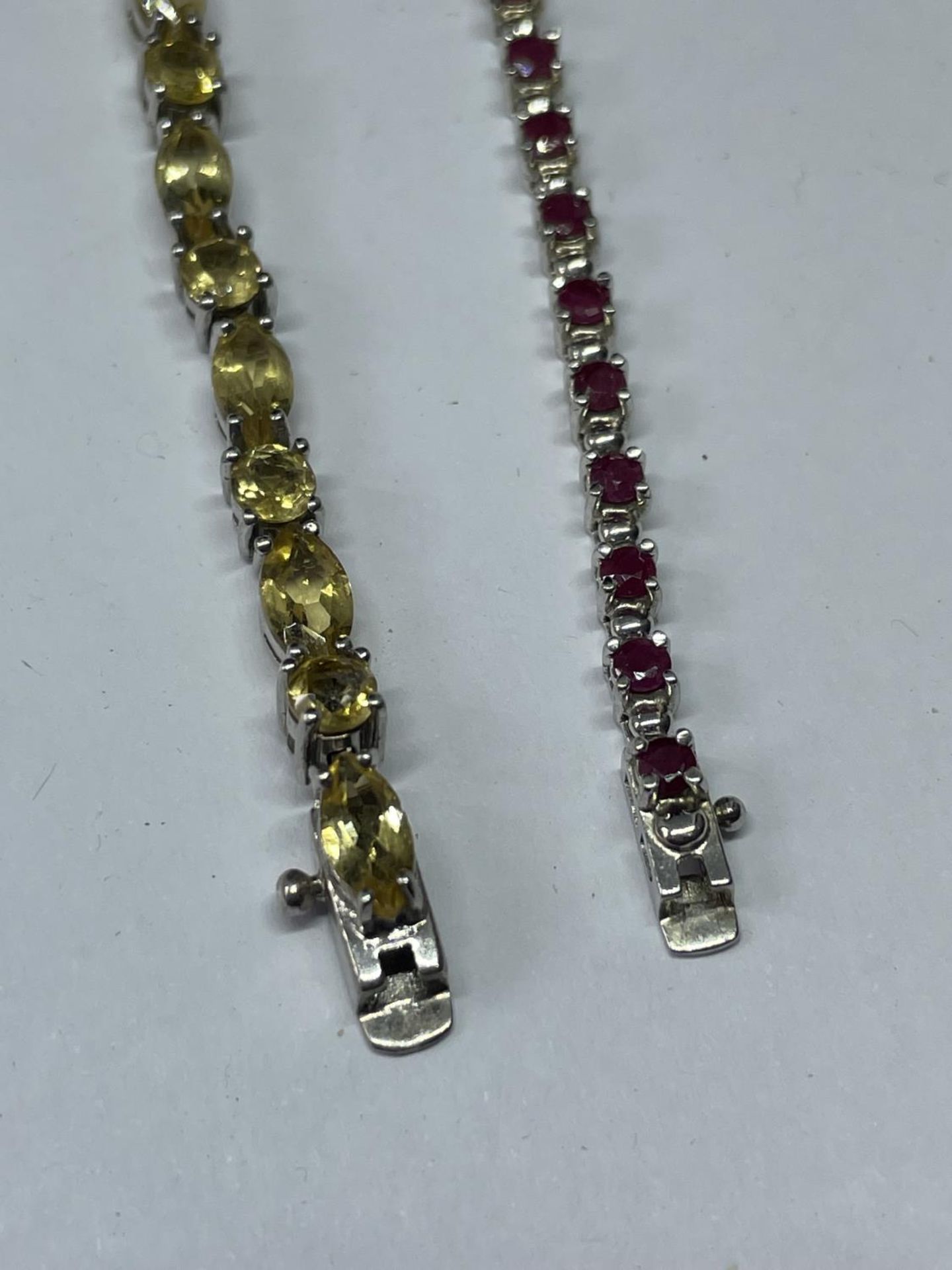 TWO MARKED SILVER BRACELETS ONE WITH GARNETS AND ONE WITH CITRINES IN A PRESENTATION BOX - Image 3 of 3