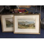 A PAIR OF FRAMED WATER COLOURS OF LAKESIDE SCENES SIGNED G. ASHWORTH