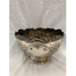 A HARTS THE SILVERSMITHS HAND CHASED SILVER PLATED PUNCH BOWL WITH FLOWER DESIGN