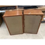 TWO LARGE WOODEN CASED SPEAKERS