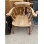 A VICTORIAN STYLE CAPTAINS CHAIR
