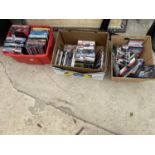 A LARGE ASSORTMENT OF DVDS