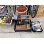 VARIOUS ITEMS TO INCLUDE WOODEN BOXES, TOOL BOX, PLANTERS DOOR HARDWARE ETC
