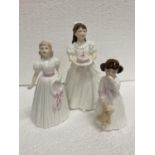 THREE ROYAL DOULTON FIGURINES TO INCLUDE PRETTY AS A PICTURE, BIRTHDAY GIRL AND DADDYS GIRL