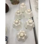 SIX VINTAGE SHELLEY JELLY MOULDS HEIGHT APPROX 7CM
