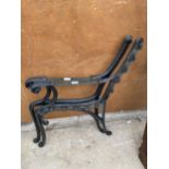 A PAIR OF VINTAGE CAST IRON BENCH ENDS