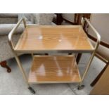A 1970'S METALWARE TWO TIER TROLLEY
