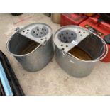 TWO GALVANISED MOP BUCKETS