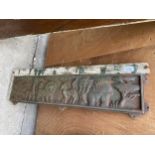 A VINTAGE CAST IRON CHILDS BENCH BACK